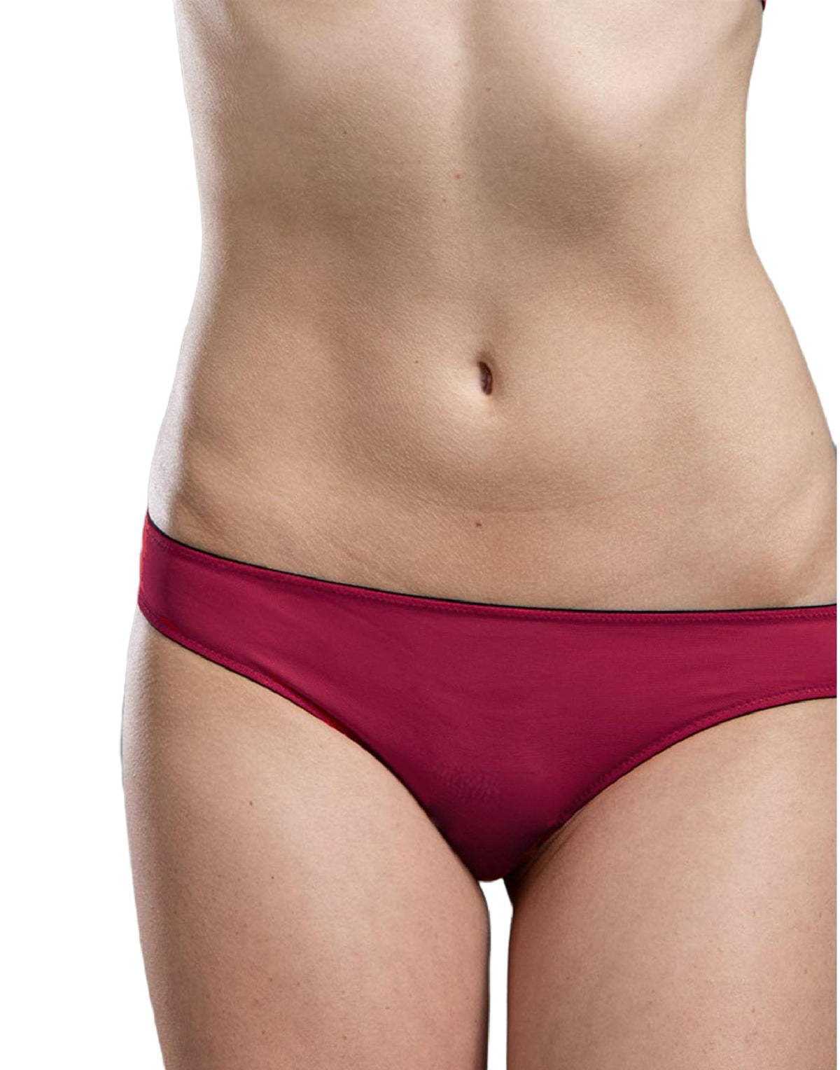 Slip a Brasiliana in Tulle Elasticizzato Bordeaux