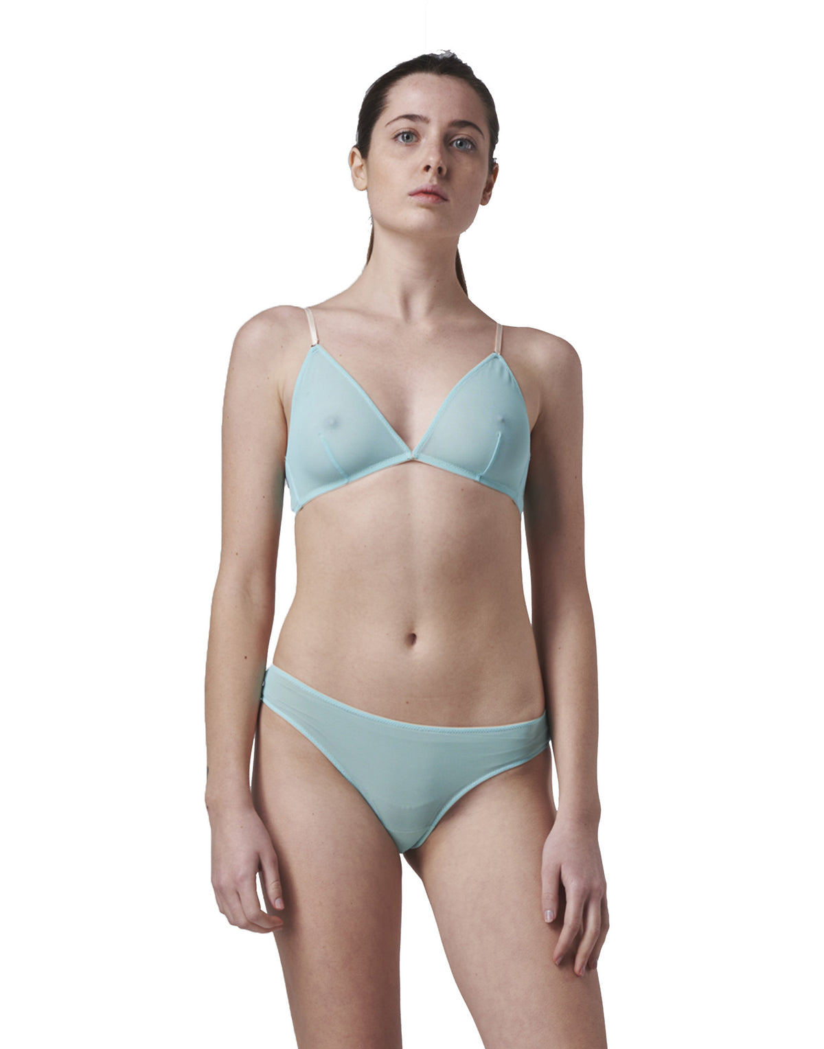 Slip a Brasiliana in Tulle Elasticizzato Tiffany