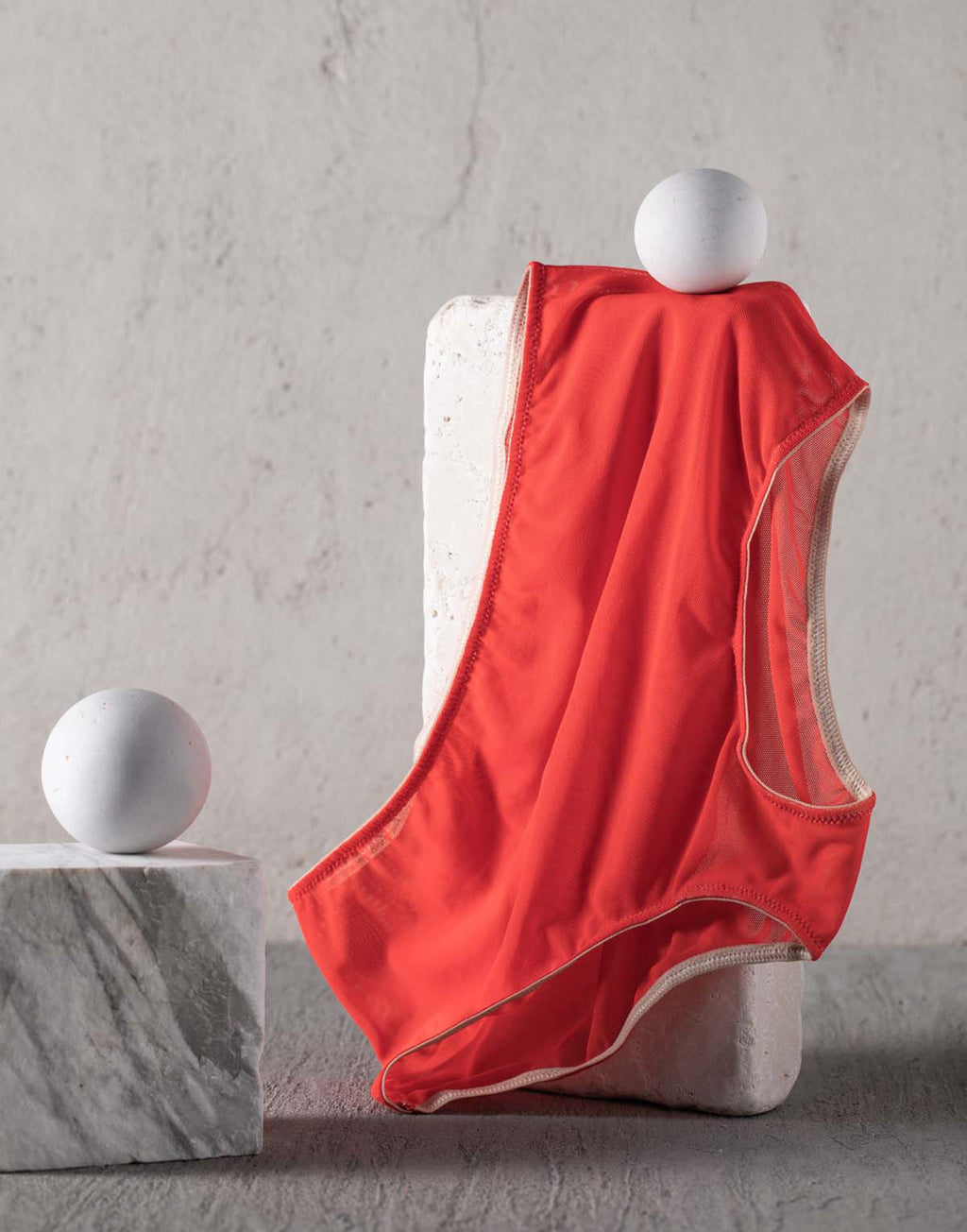 Slip a Culotte in Tulle Elasticizzato Corallo