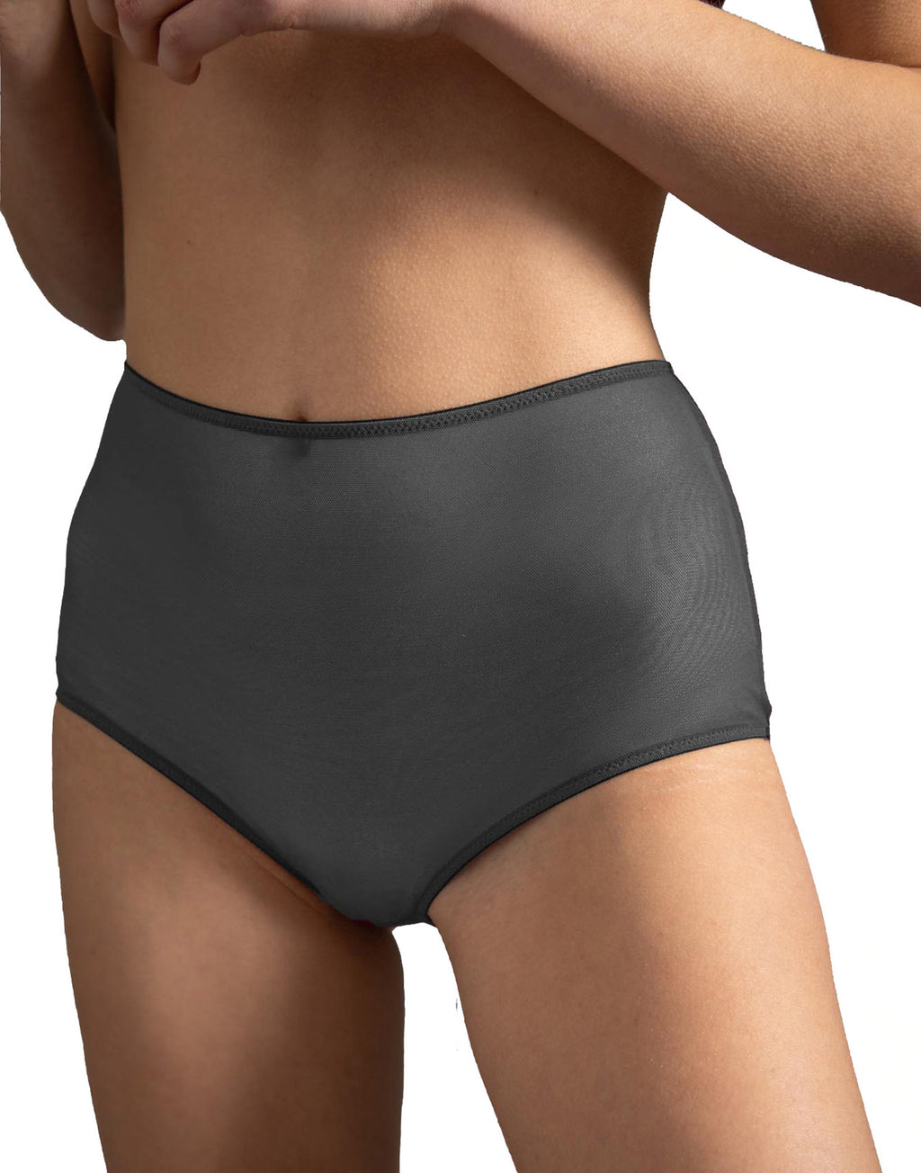 Slip a Culotte in Tulle Elasticizzato Grigio