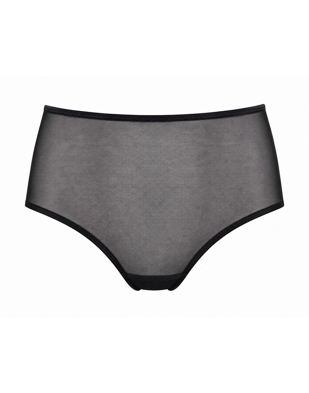 Slip a Culotte in Tulle Elasticizzato Nero
