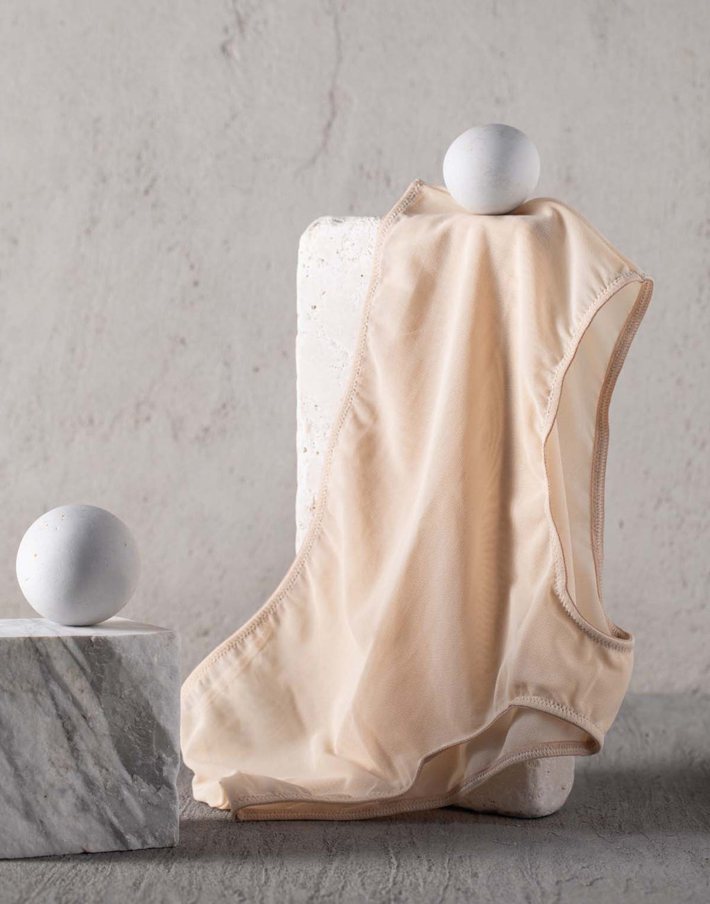 Slip a Culotte in Tulle Elasticizzato Nude
