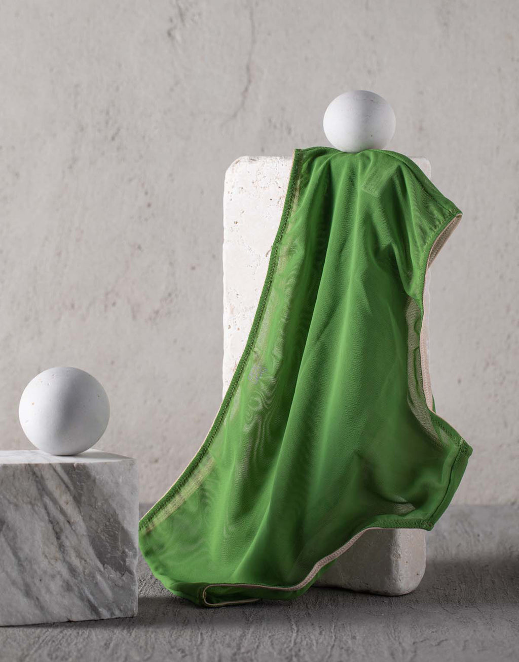 Slip a Culotte in Tulle Elasticizzato Verde