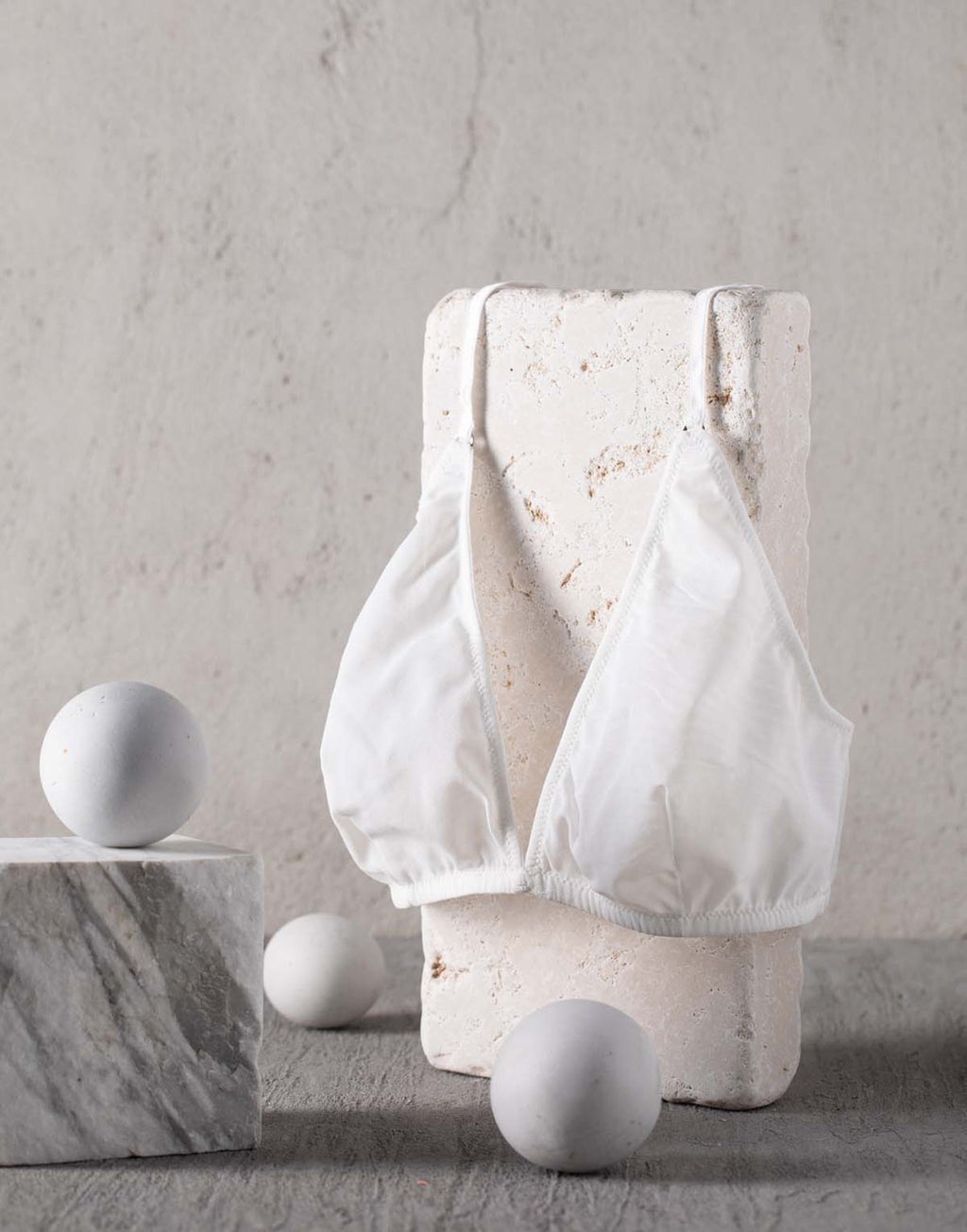 Reggiseno a Triangolo in Tulle Elasticizzato Bianco