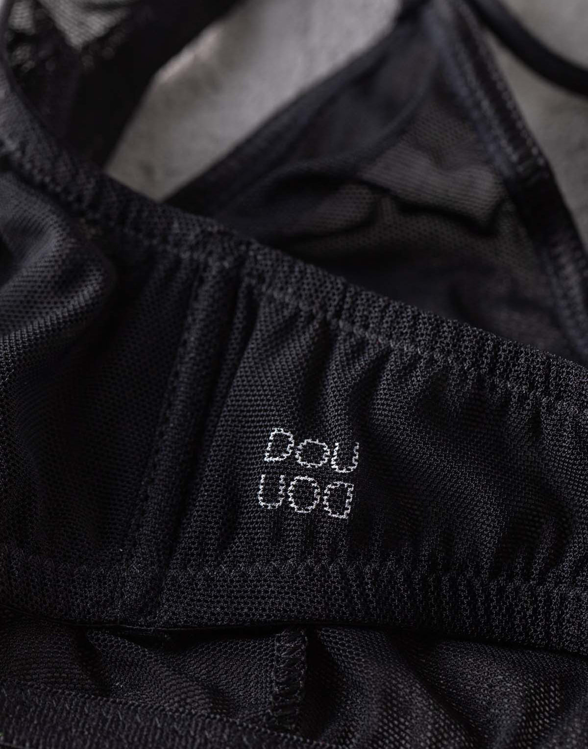 Reggiseno a Triangolo in Tulle Elasticizzato Nero