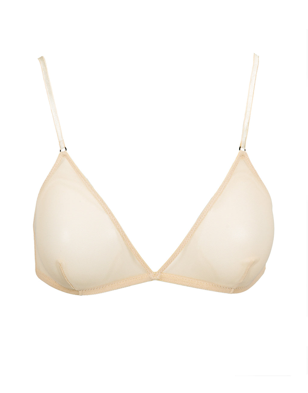Reggiseno a Triangolo in Tulle Elasticizzato Nude
