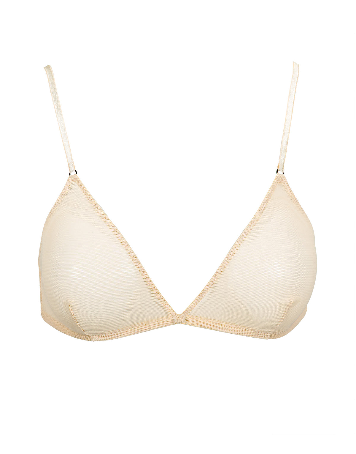 Reggiseno a Triangolo in Tulle Elasticizzato Nude