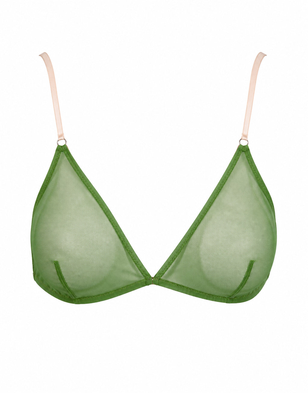 Reggiseno a Triangolo in Tulle Elasticizzato Verde
