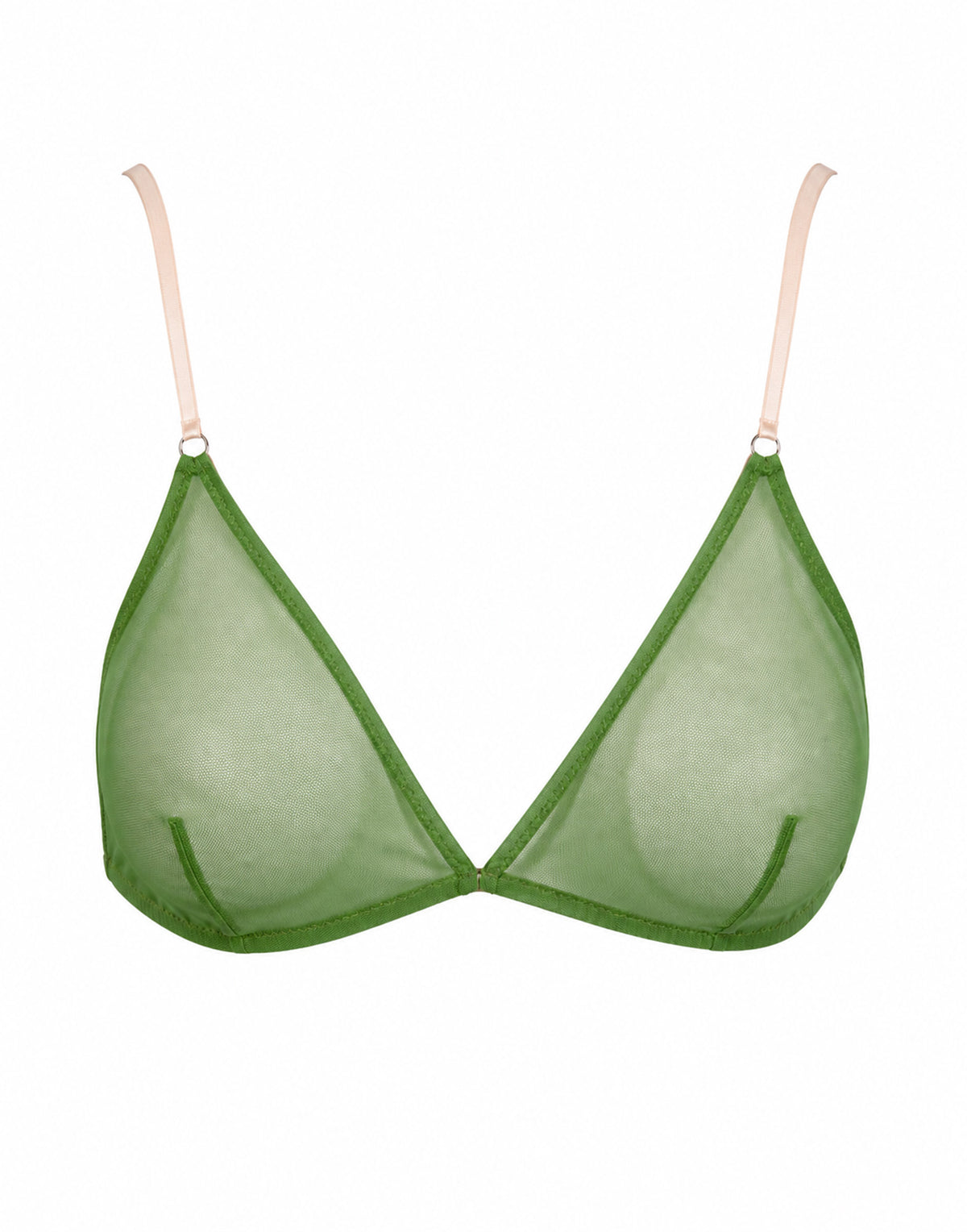 Reggiseno a Triangolo in Tulle Elasticizzato Verde