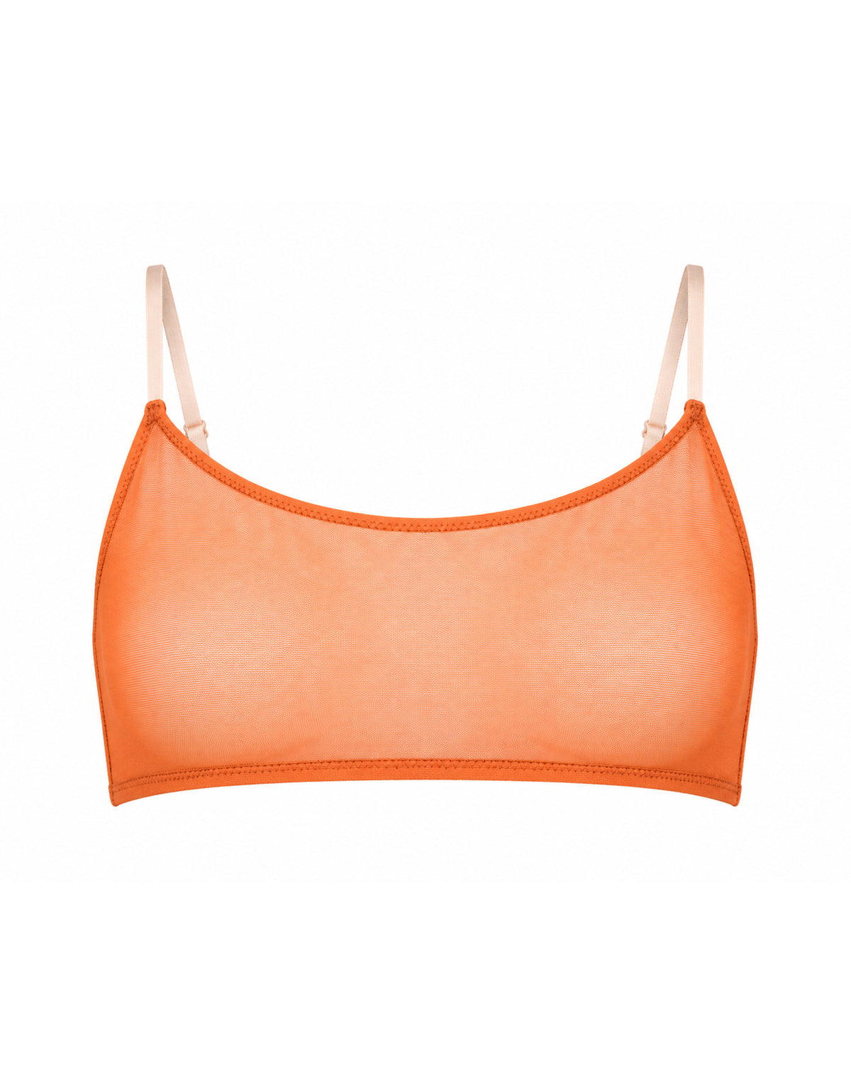 Reggiseno a Fascia in Tulle Arancione
