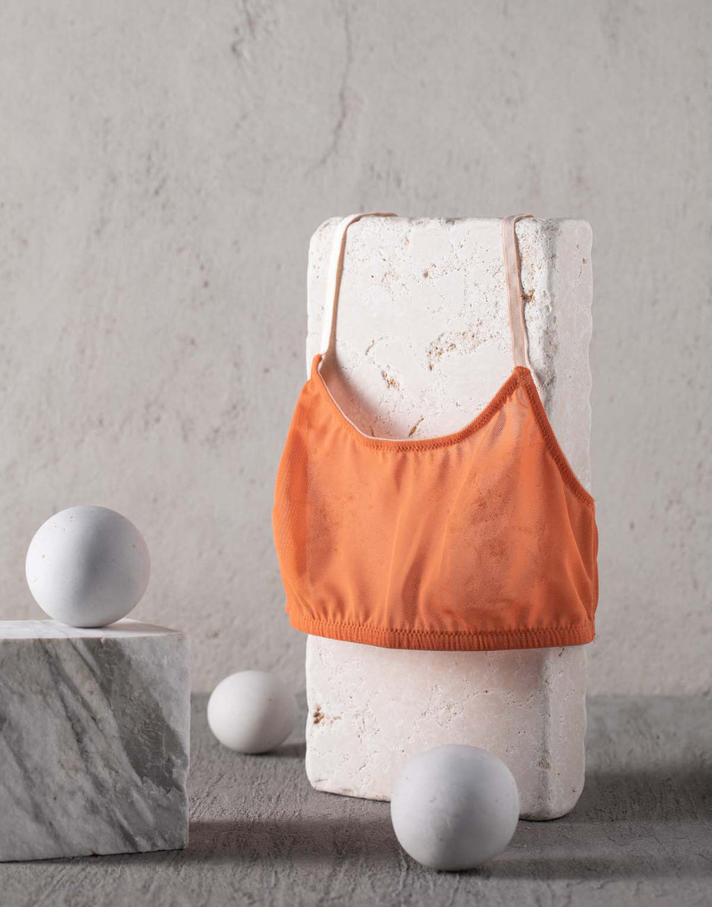 Reggiseno a Fascia in Tulle Arancione