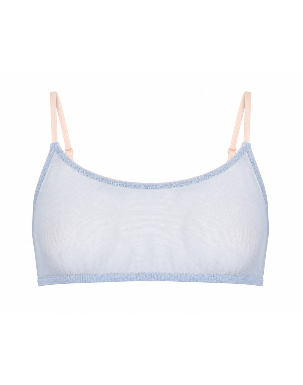 Reggiseno a Fascia in Tulle Azzurro