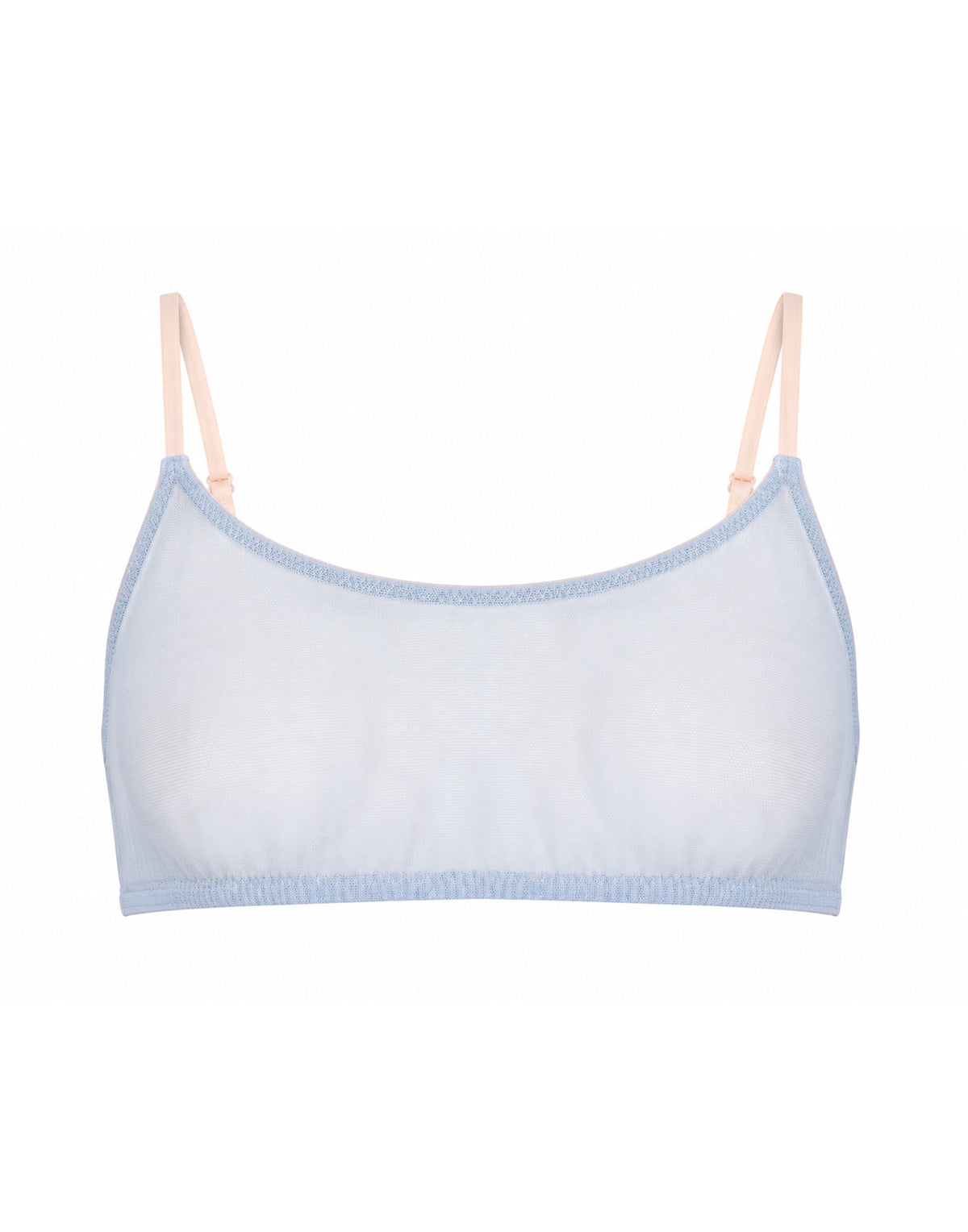 Reggiseno a Fascia in Tulle Azzurro