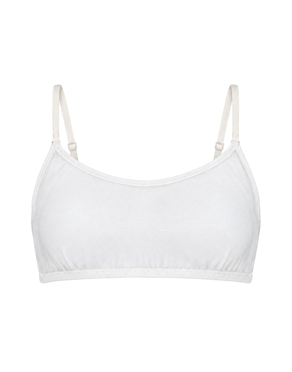 Reggiseno a Fascia in Tulle Bianco