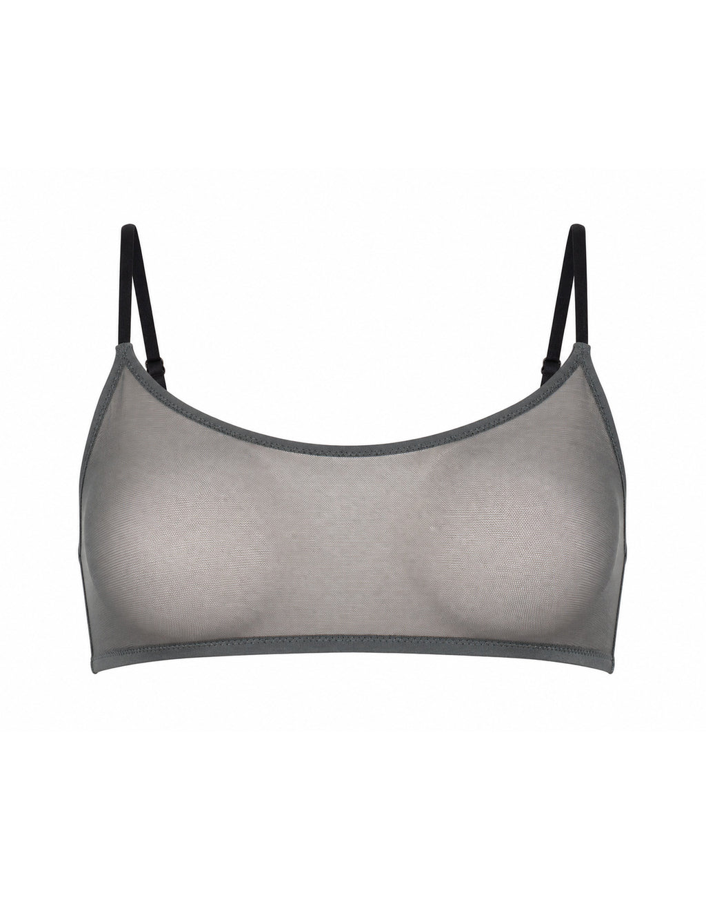 Reggiseno a Fascia in Tulle Grigio