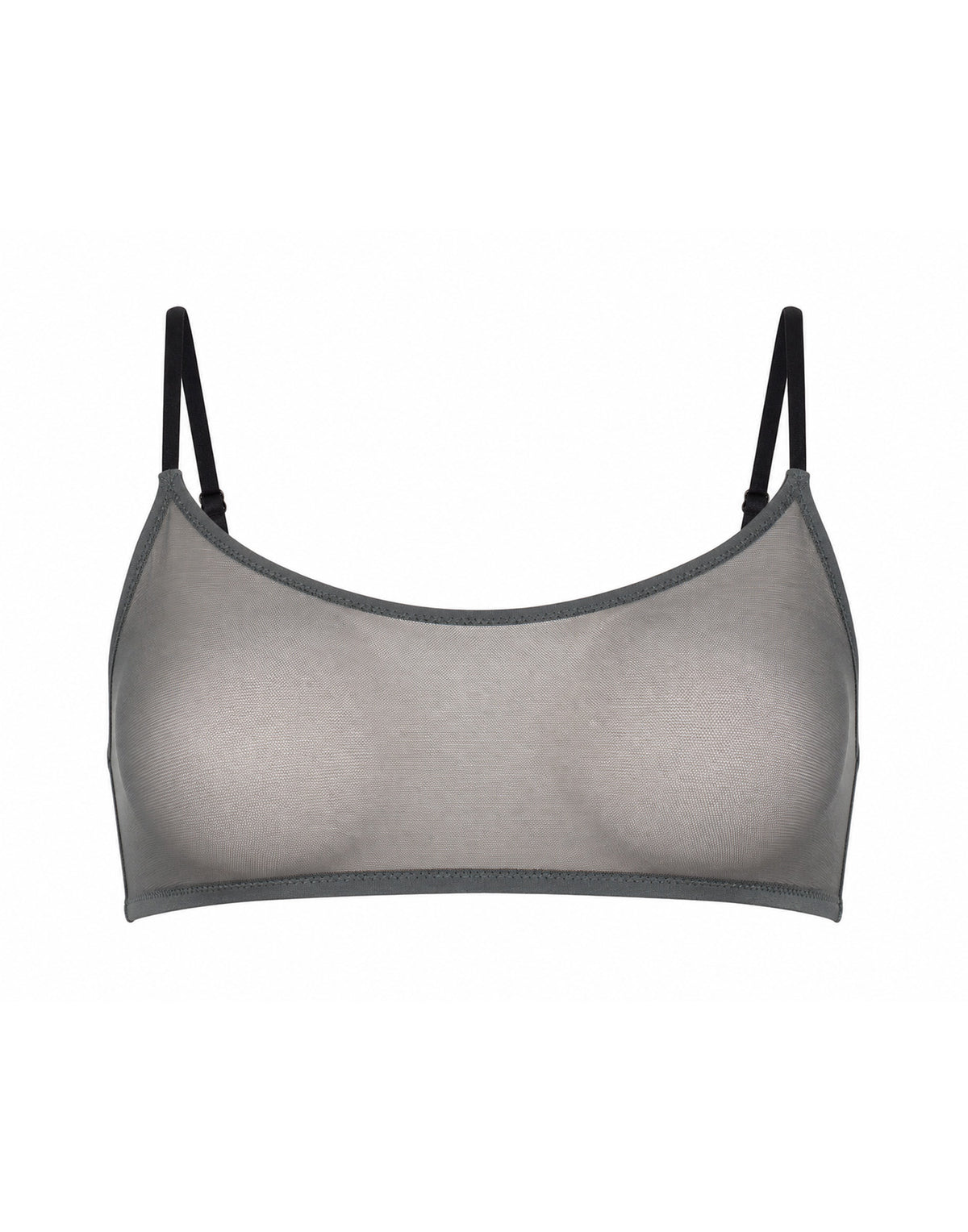 Reggiseno a Fascia in Tulle Grigio