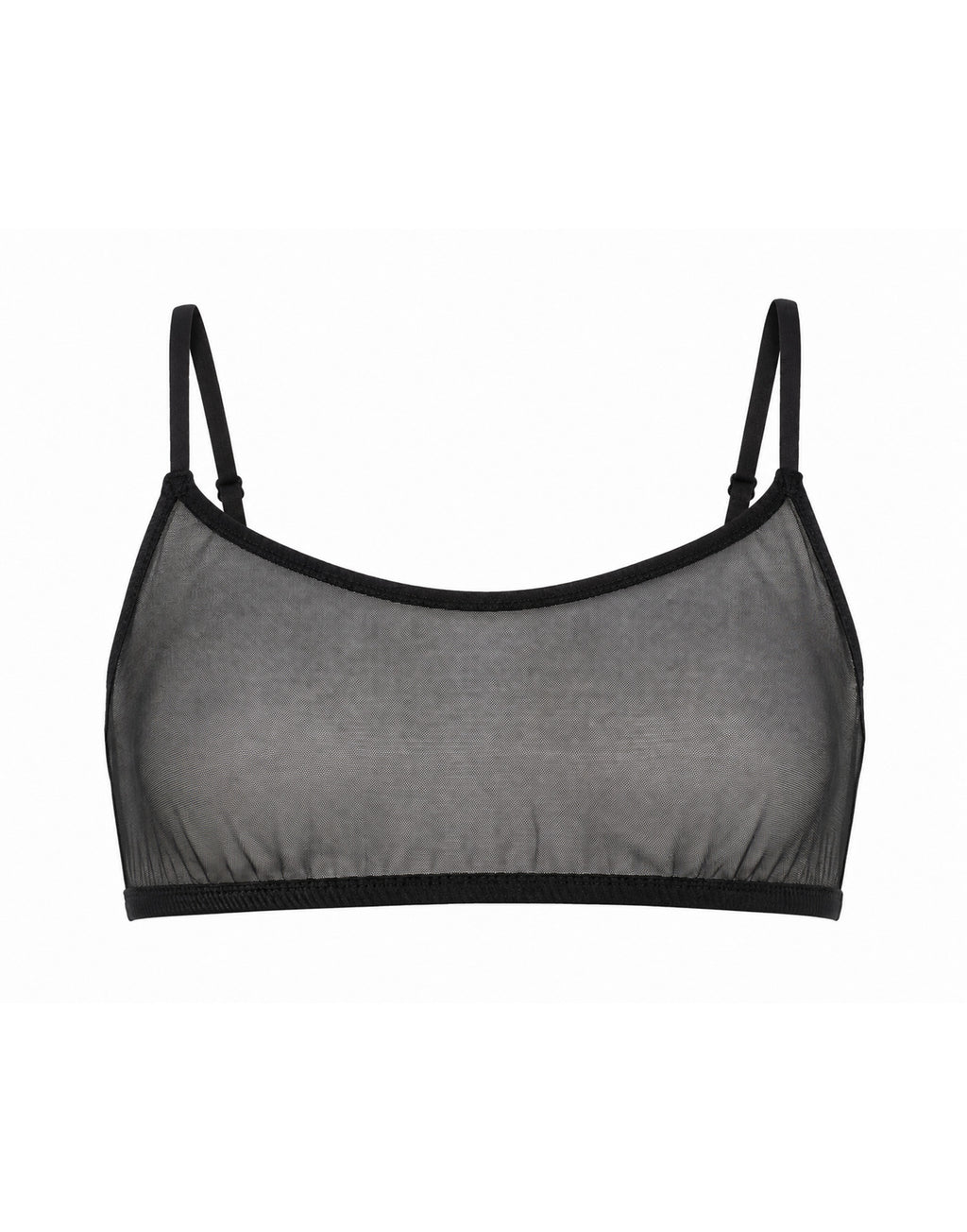 Reggiseno a Fascia in Tulle Nero
