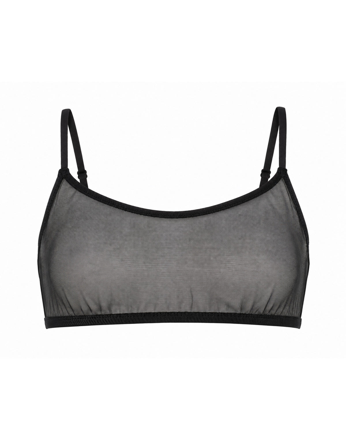 Reggiseno a Fascia in Tulle Nero