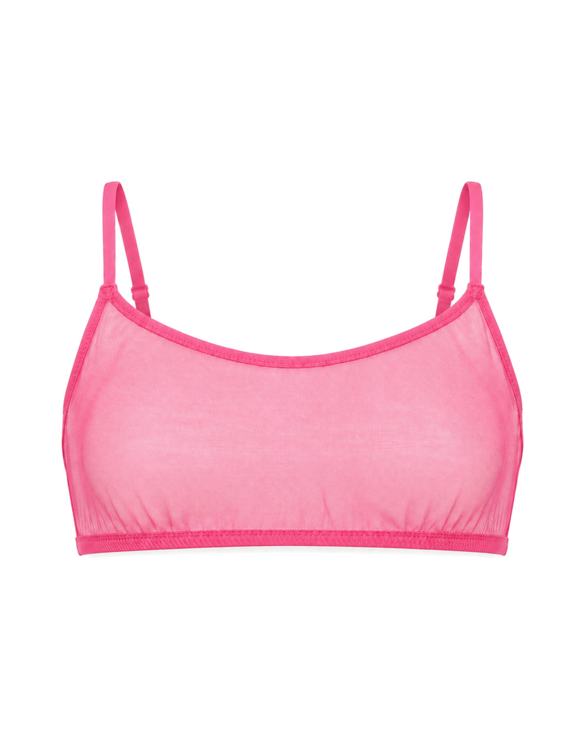 Reggiseno a Fascia in Tulle Rosa