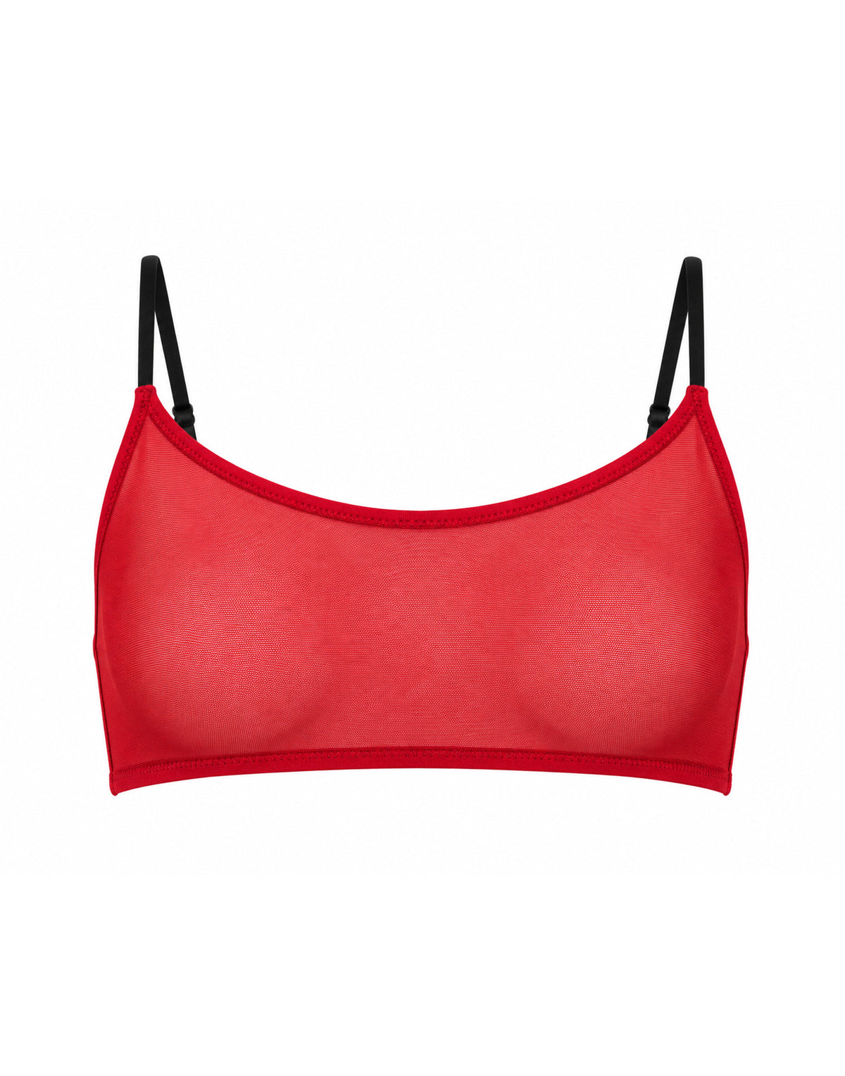 Reggiseno a Fascia in Tulle Rosso