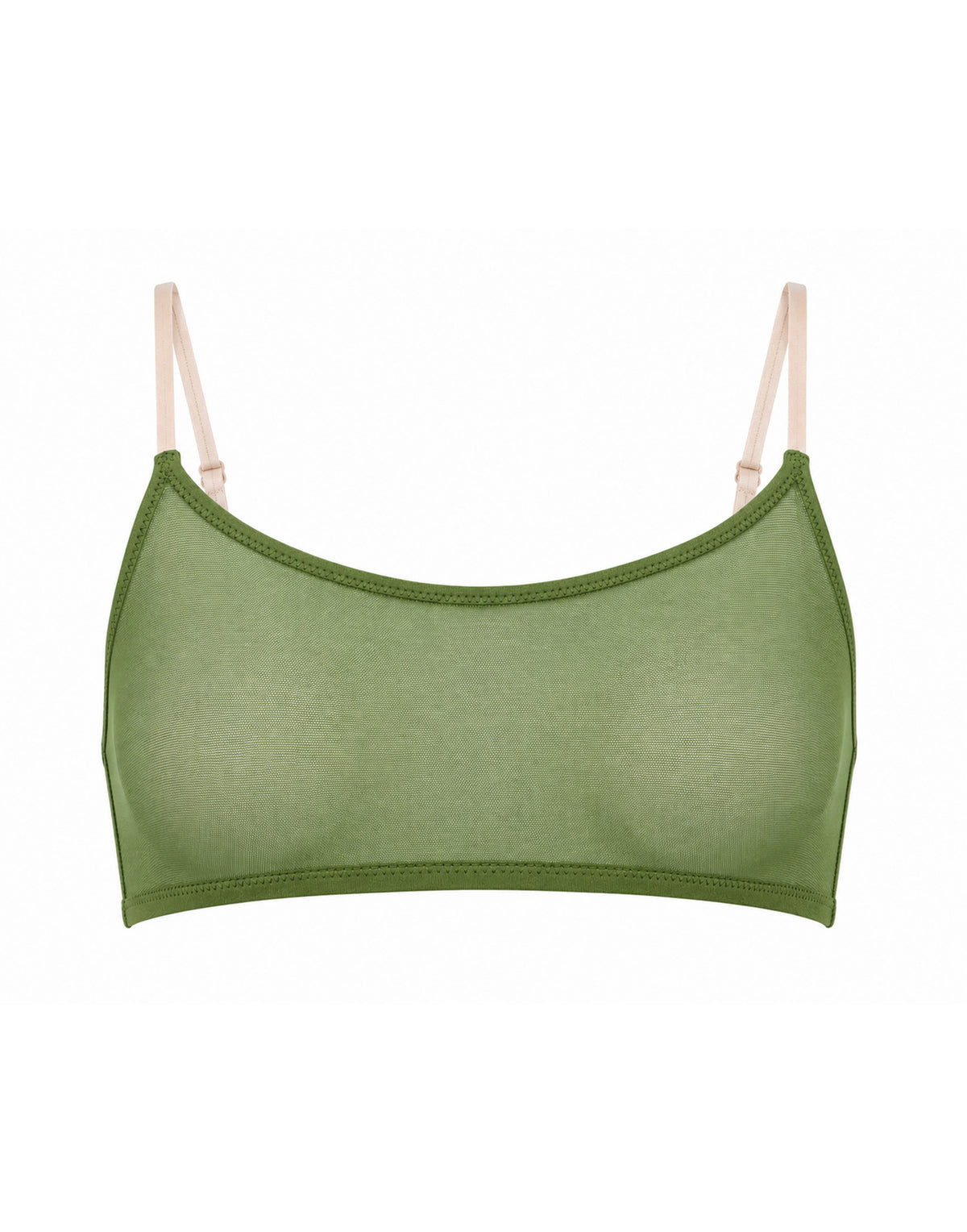 Reggiseno a Fascia in Tulle Verde