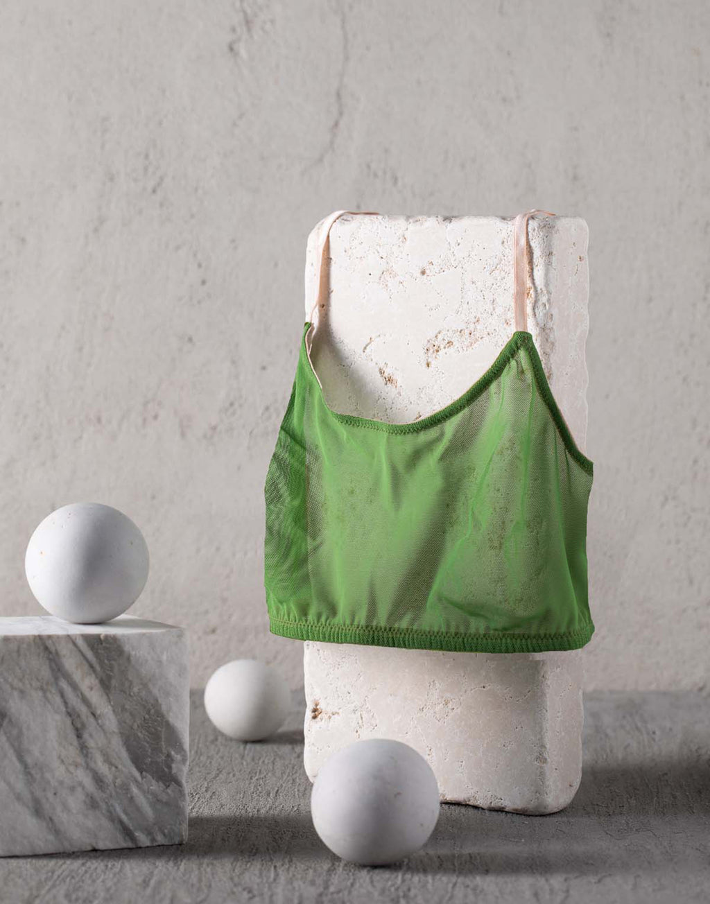 Reggiseno a Fascia in Tulle Verde