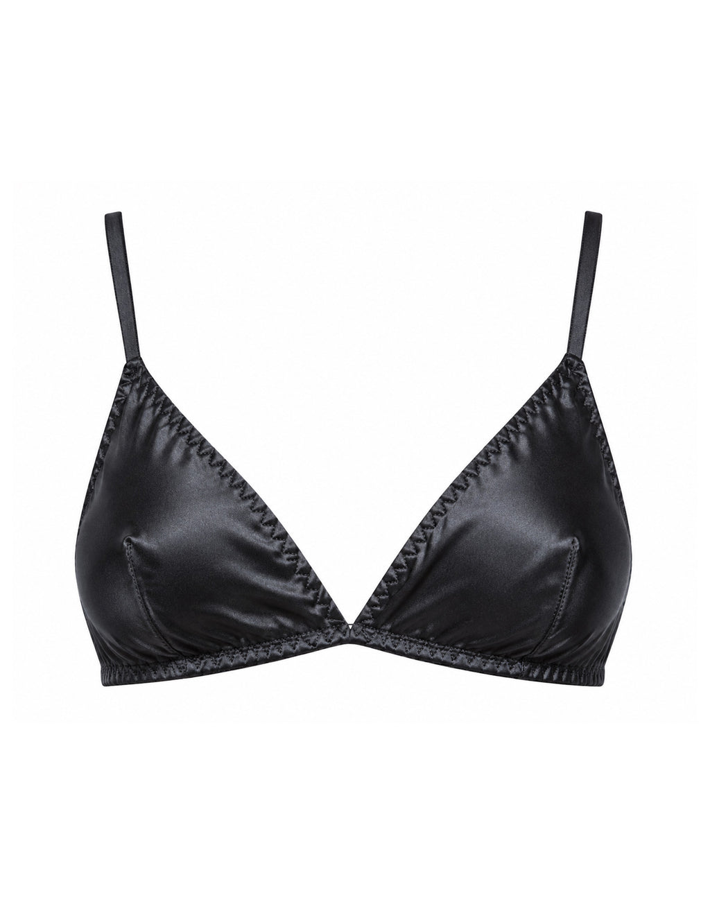 Reggiseno a Triangolo in Seta Antracite
