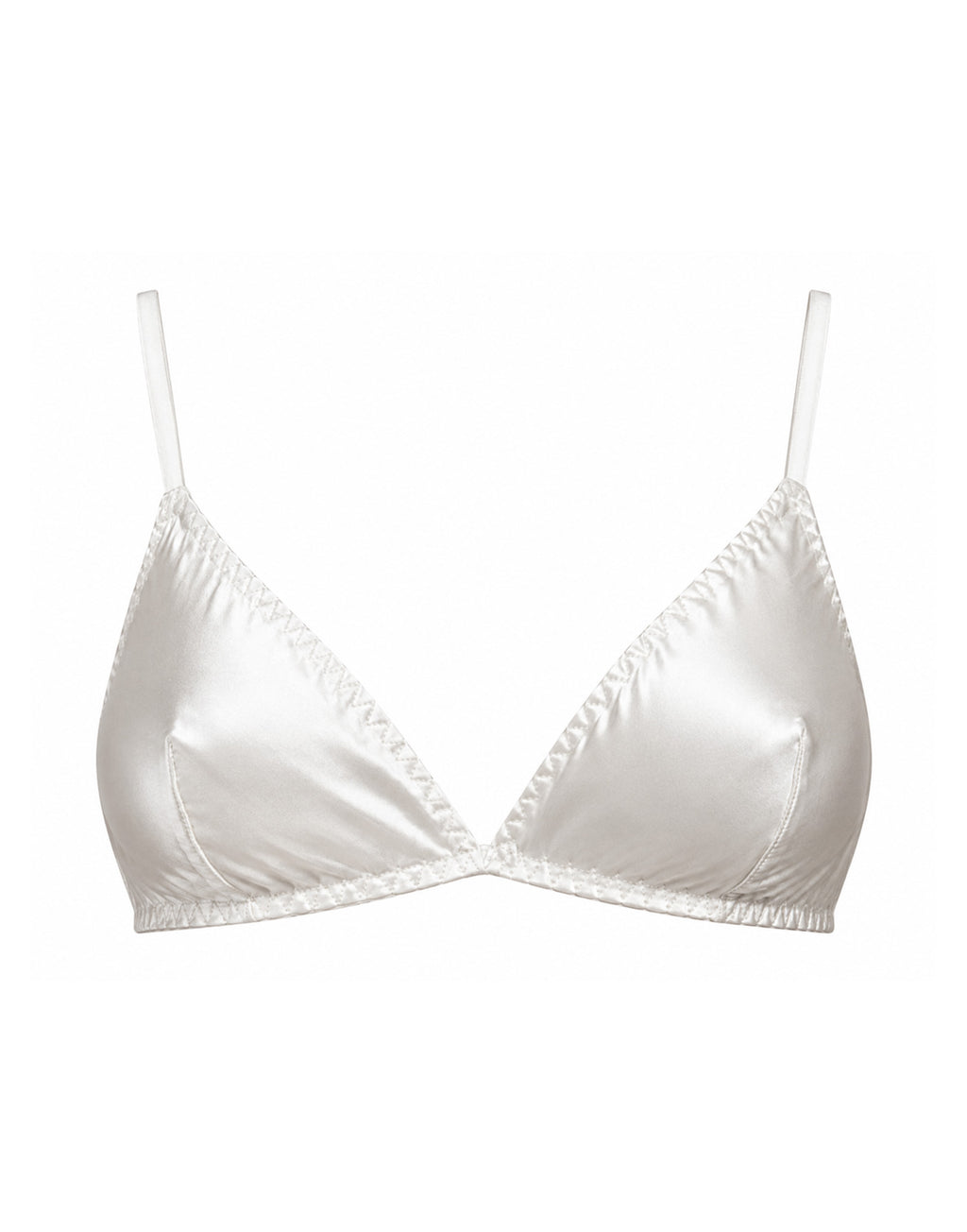 Reggiseno a Triangolo in Seta Elasticizzata Avorio