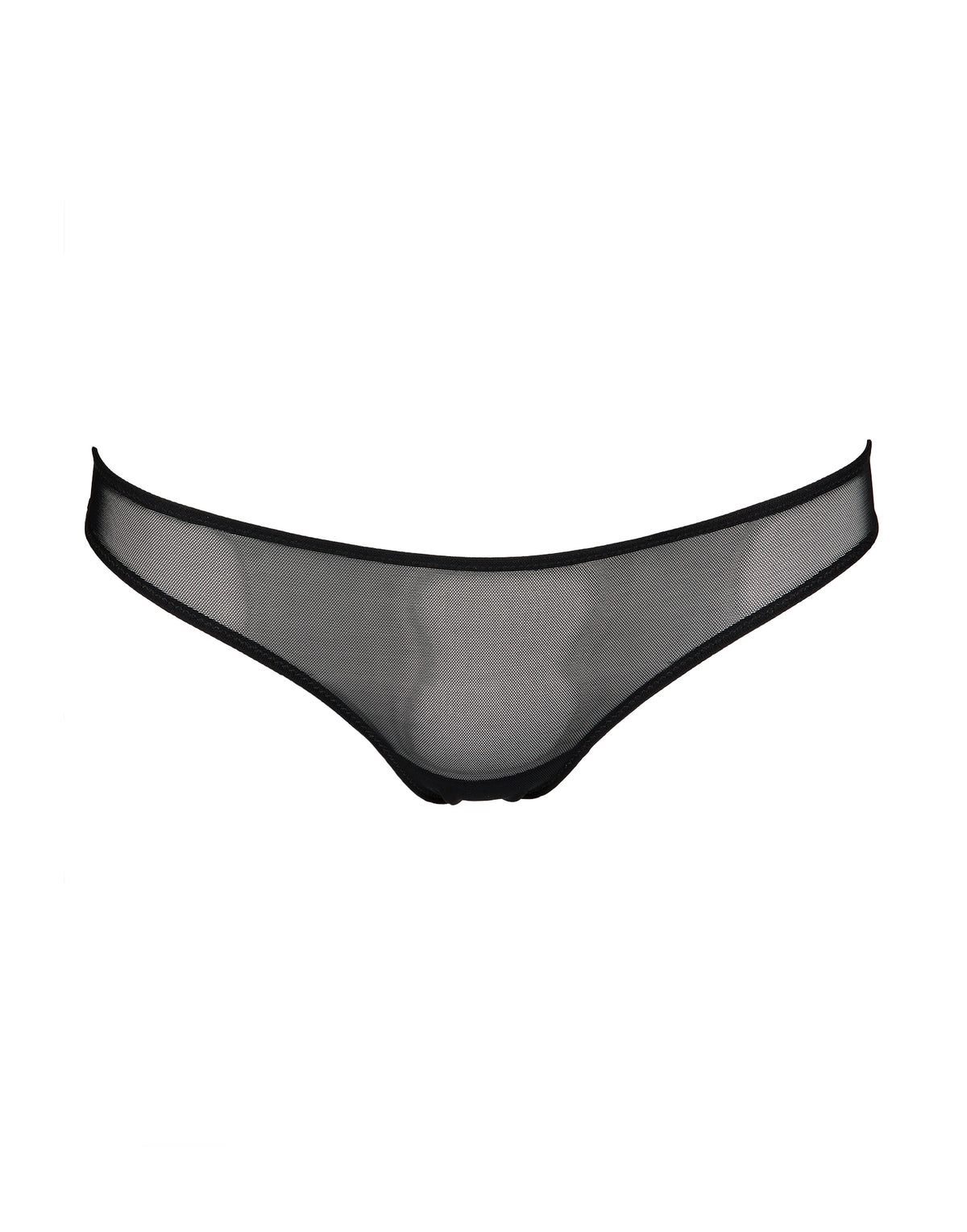 Slip a Brasiliana in Tulle Elasticizzato Nero