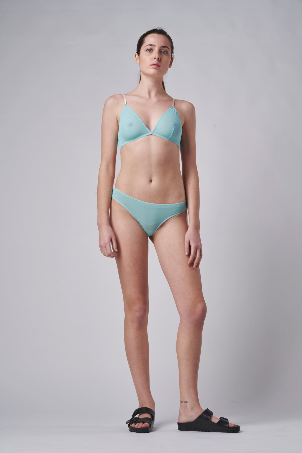 Slip a Brasiliana in Tulle Elasticizzato Tiffany