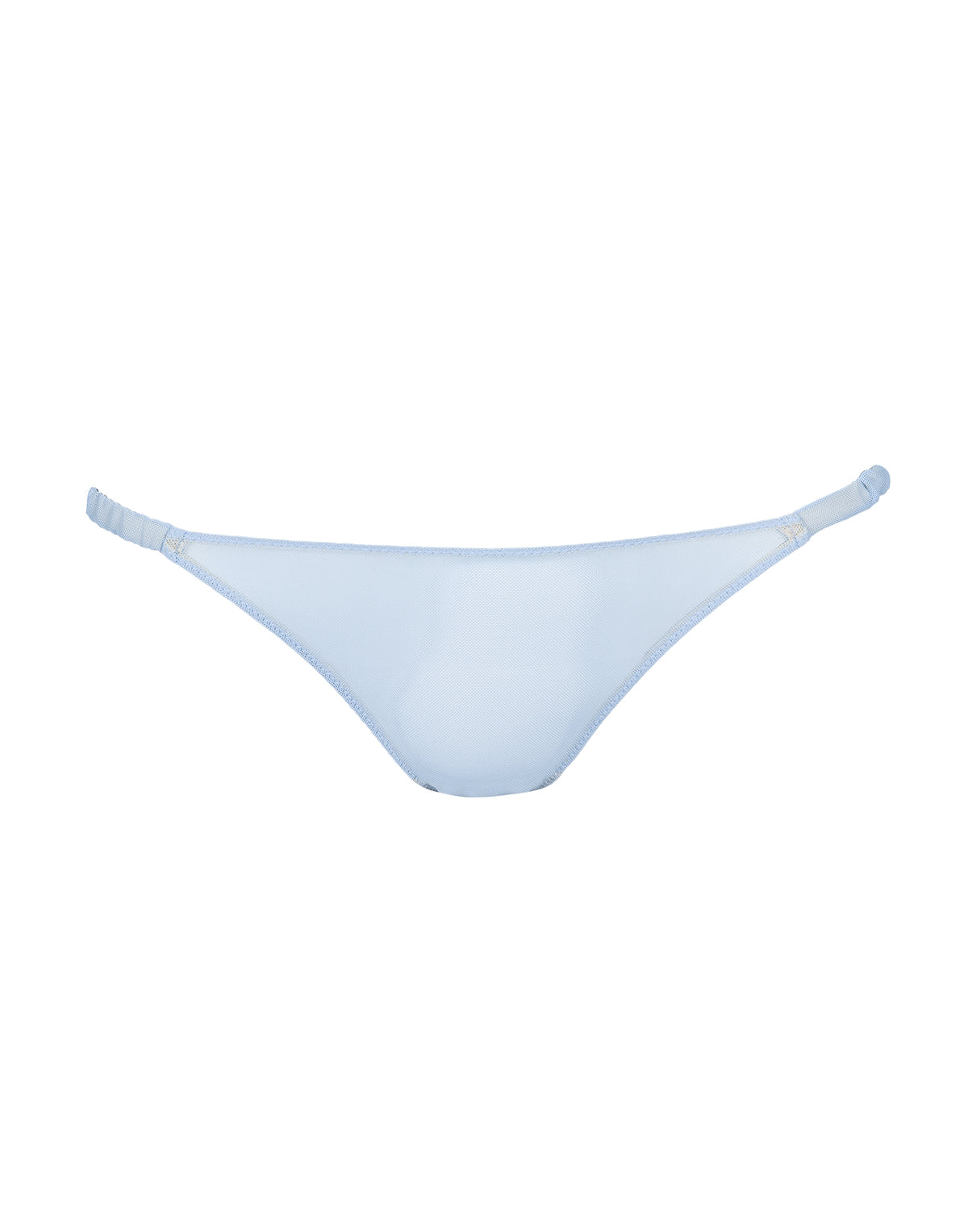 Slip a Brasiliana in Tulle Elasticizzato con Fianchi Arricciati