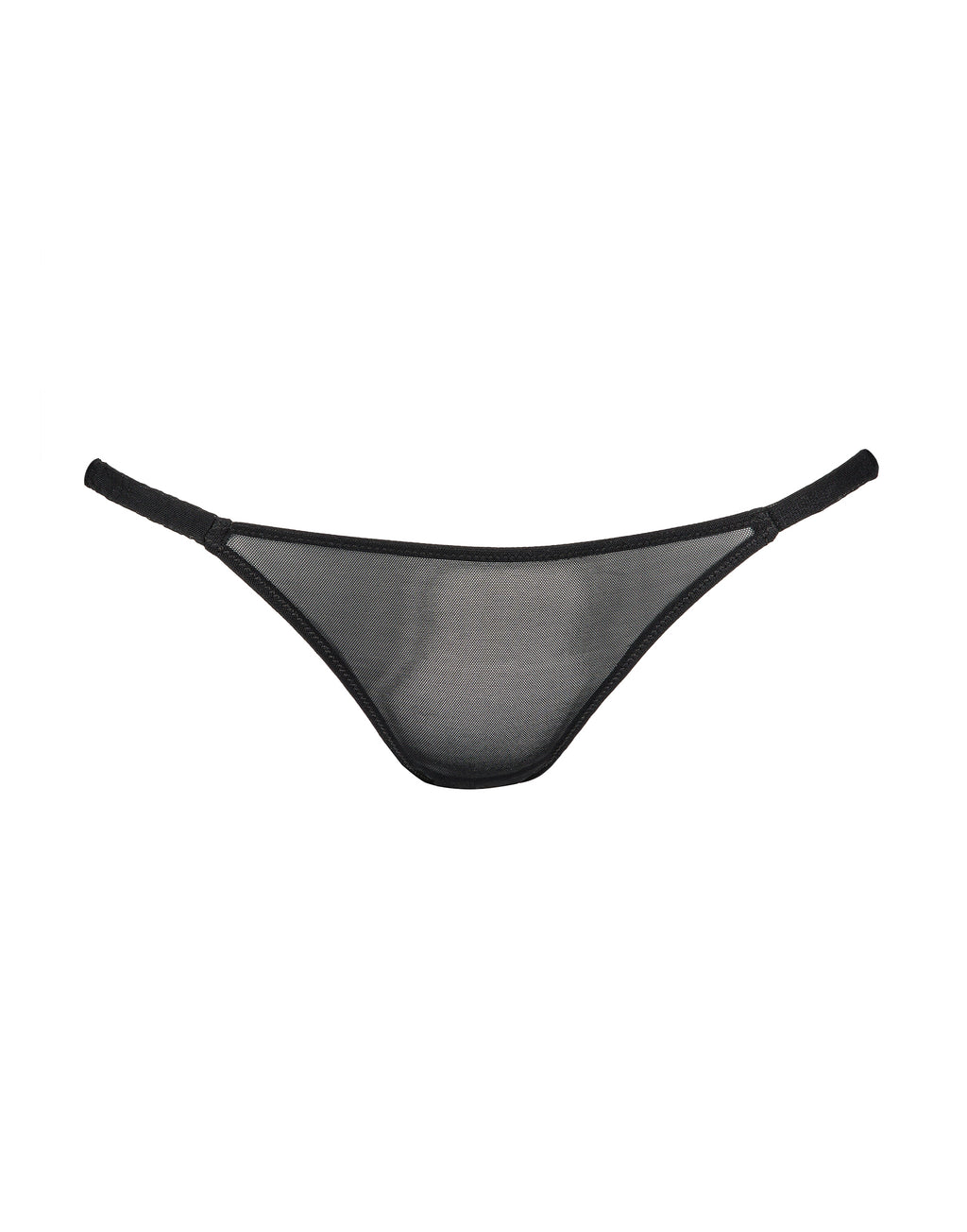 Slip a Brasiliana in Tulle Elasticizzato con Fianchi Arricciati