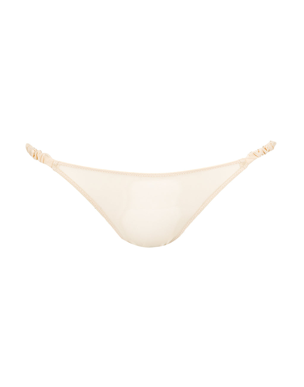 Slip a Brasiliana in Tulle Elasticizzato con Fianchi Arricciati