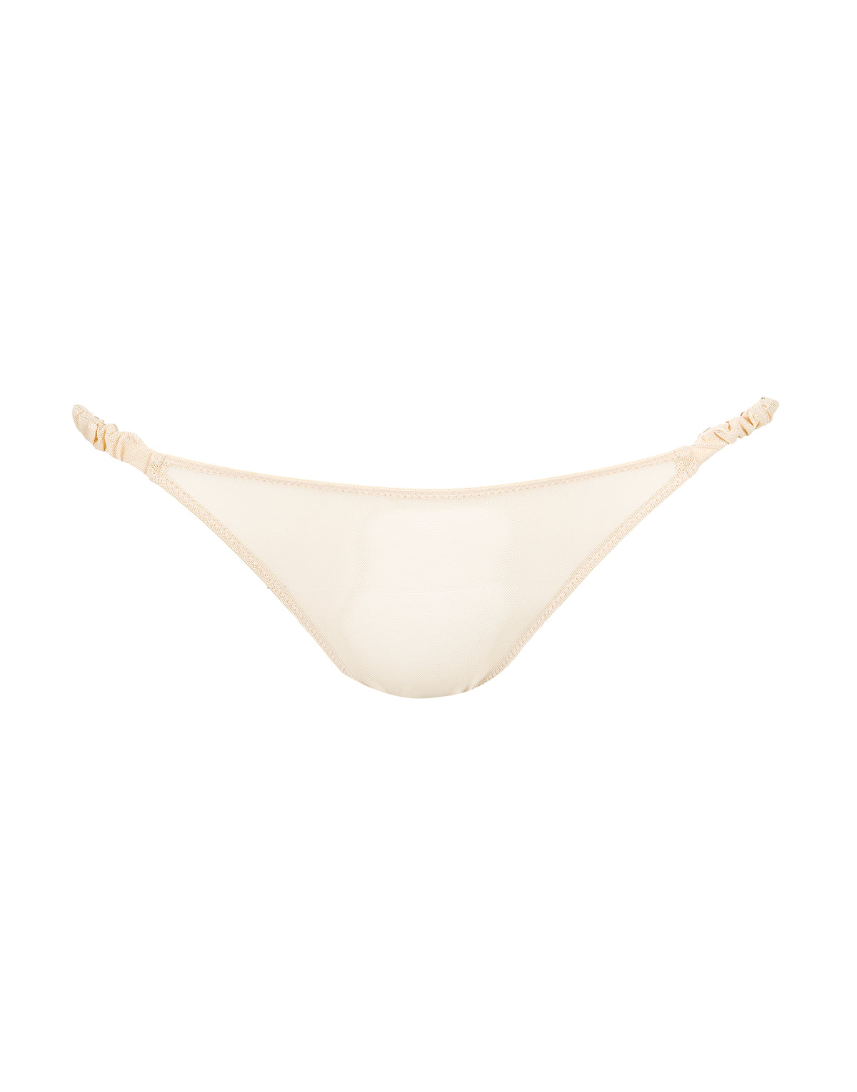 Slip a Brasiliana in Tulle Elasticizzato con Fianchi Arricciati