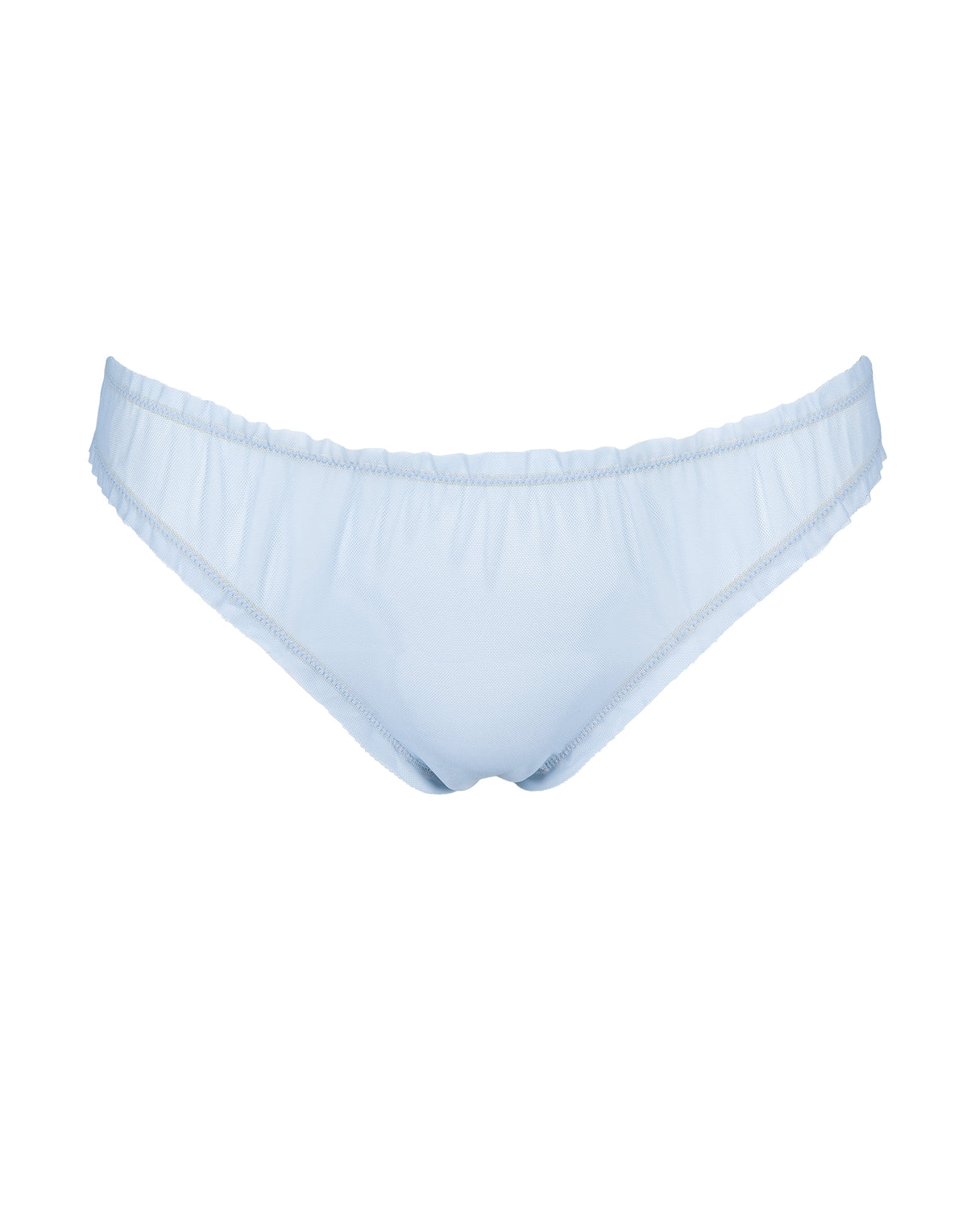 Slip Classico in Tulle Elasticizzato con Bordo Arricciato