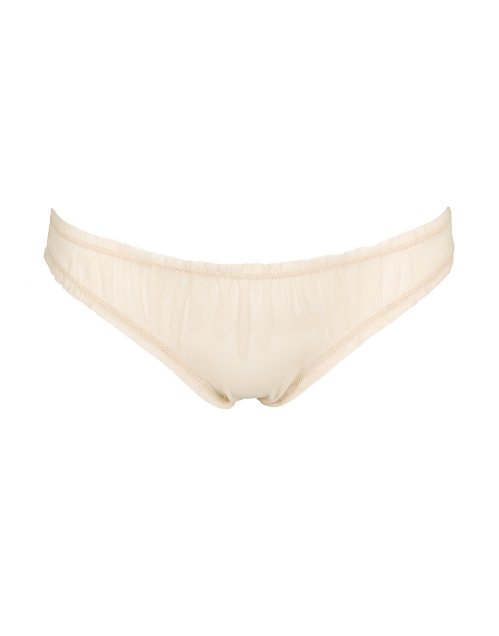 Slip Classico in Tulle Elasticizzato con Bordo Arricciato