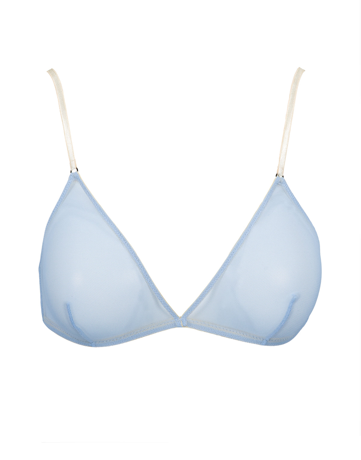 Reggiseno a Triangolo in Tulle Elasticizzato Azzurro