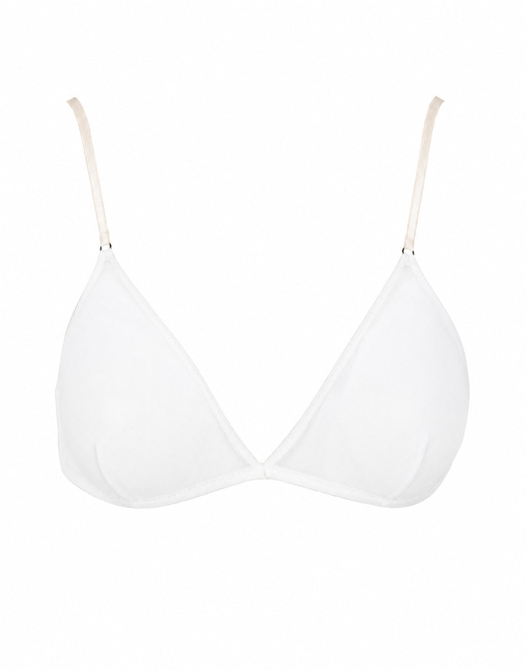 Reggiseno a Triangolo in Tulle Elasticizzato Bianco