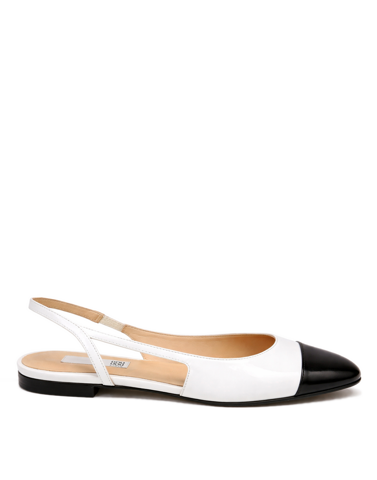 Ballerine Slingback con Puntale Bianco/Nero