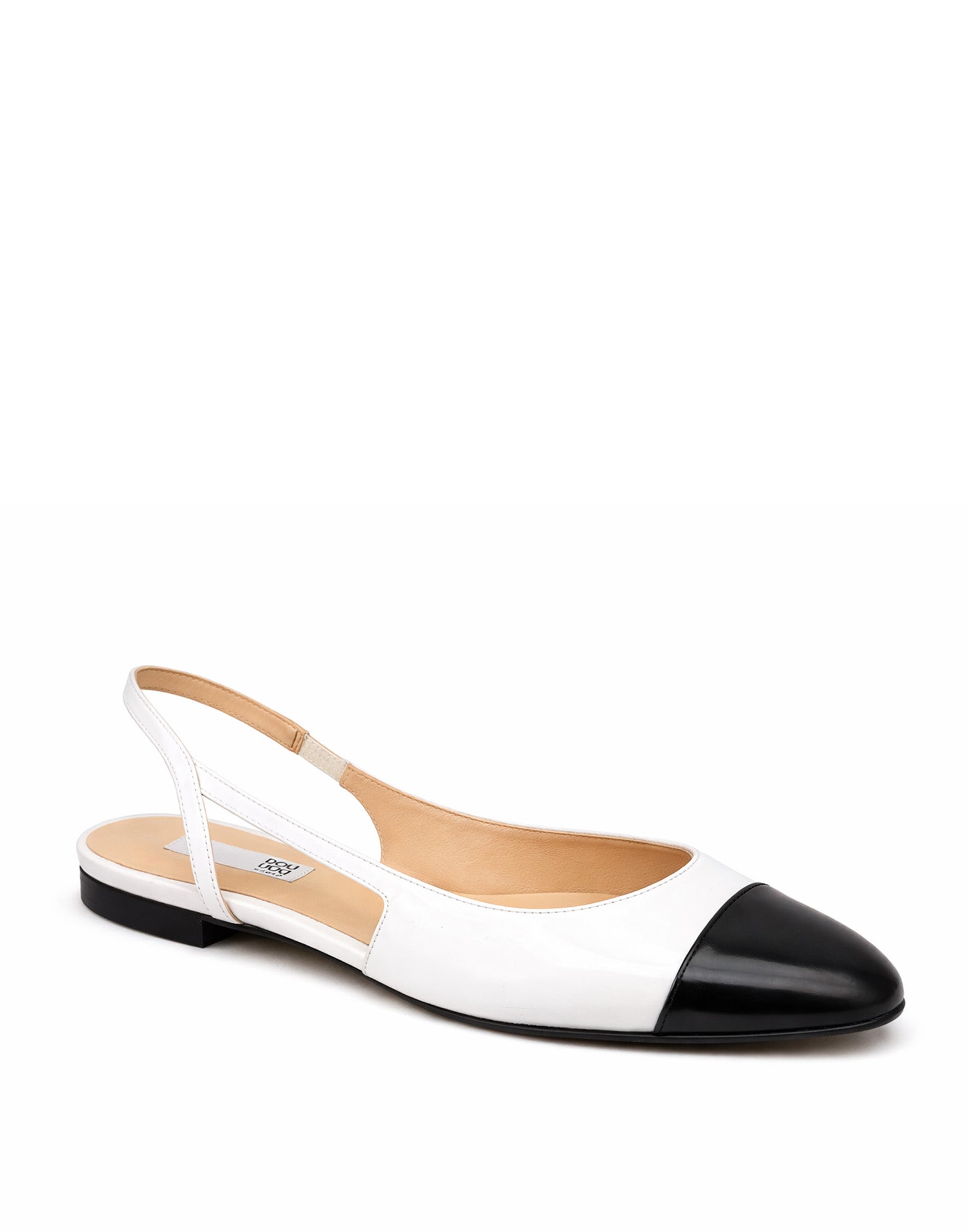 Ballerine Slingback con Puntale Bianco/Nero