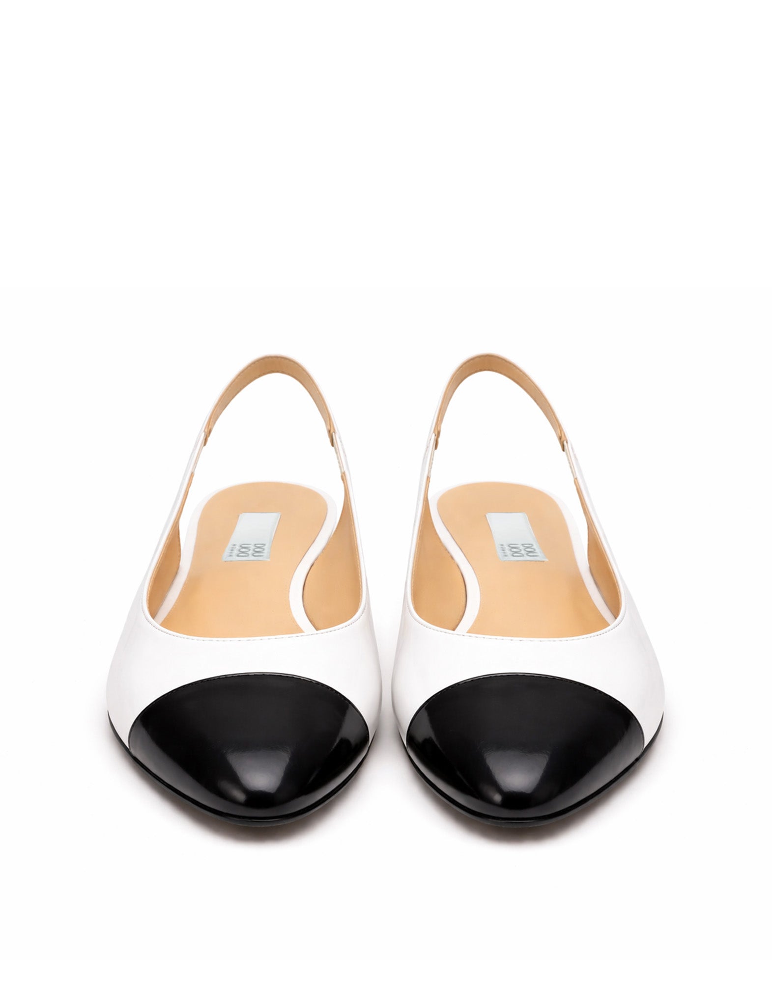 Ballerine Slingback con Puntale Bianco/Nero