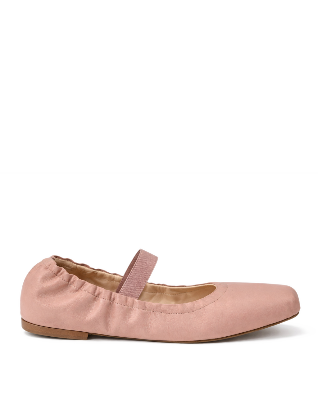 Ballerine Arricciate con Cinturino Cipria