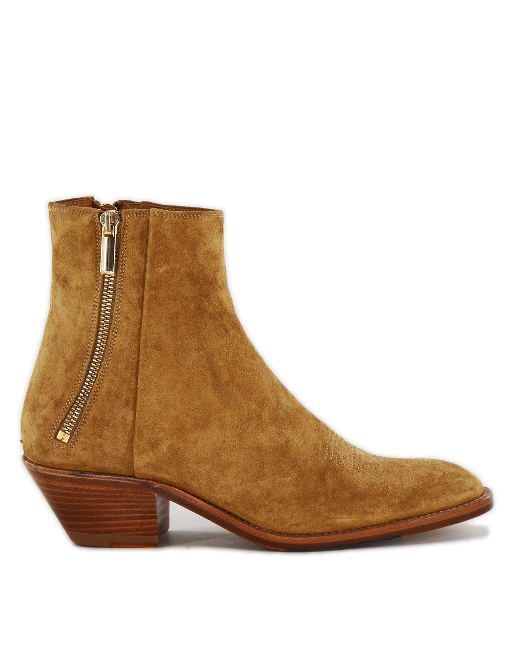 Stivaletti Texani Doppia Zip in Crosta Recife