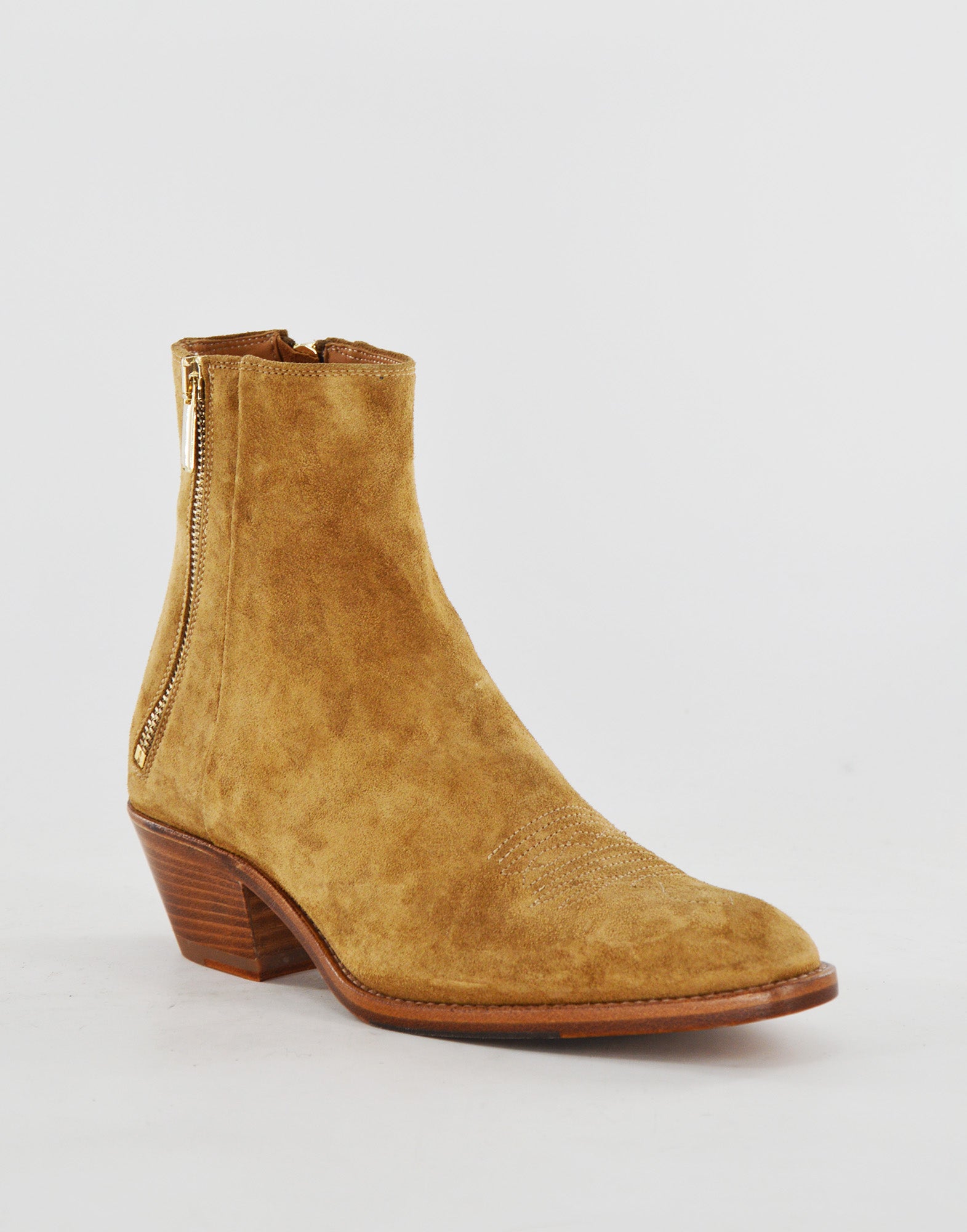 Stivaletti Texani Doppia Zip in Crosta Recife