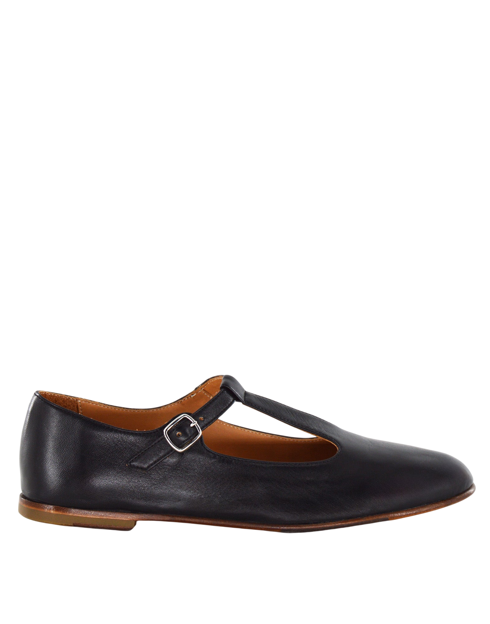 Ballerine T-Bar in Pelle Glam Nera