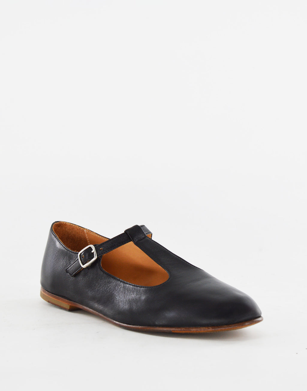 Ballerine T-Bar in Pelle Glam Nera