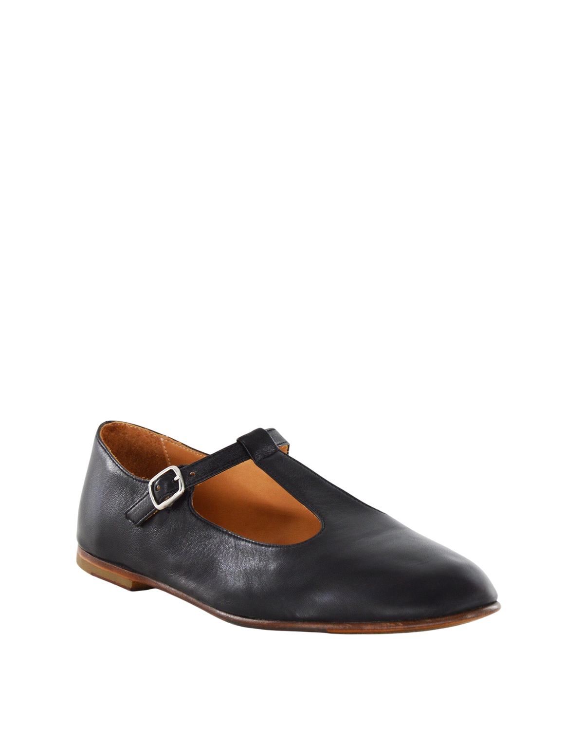 Ballerine T-Bar in Pelle Glam Nera