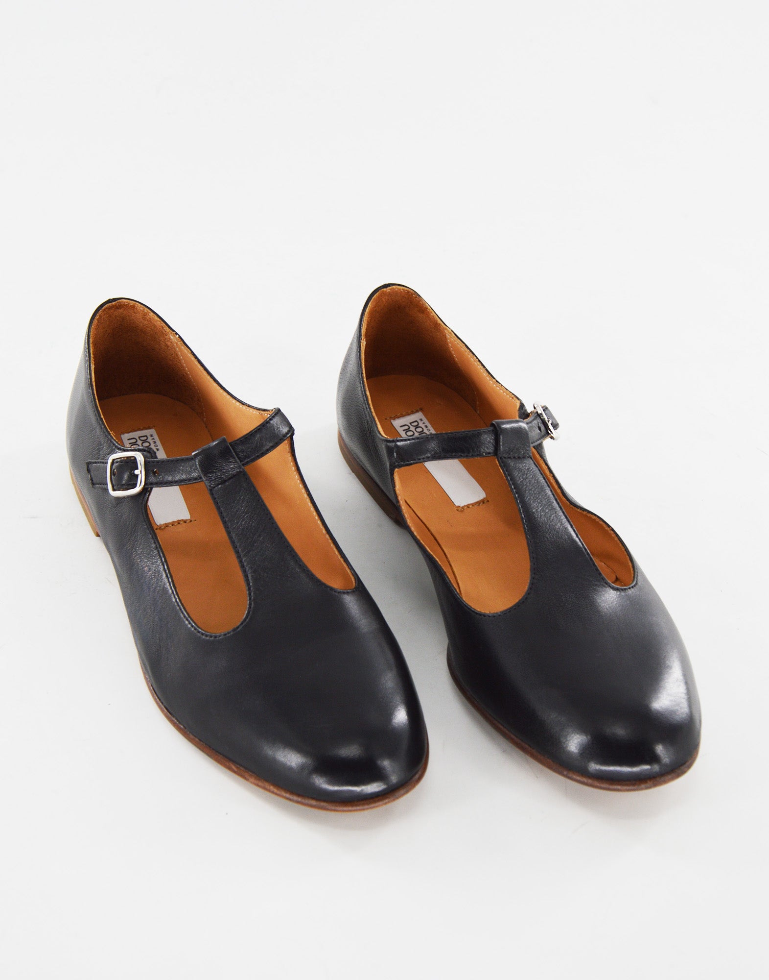 Ballerine T-Bar in Pelle Glam Nera