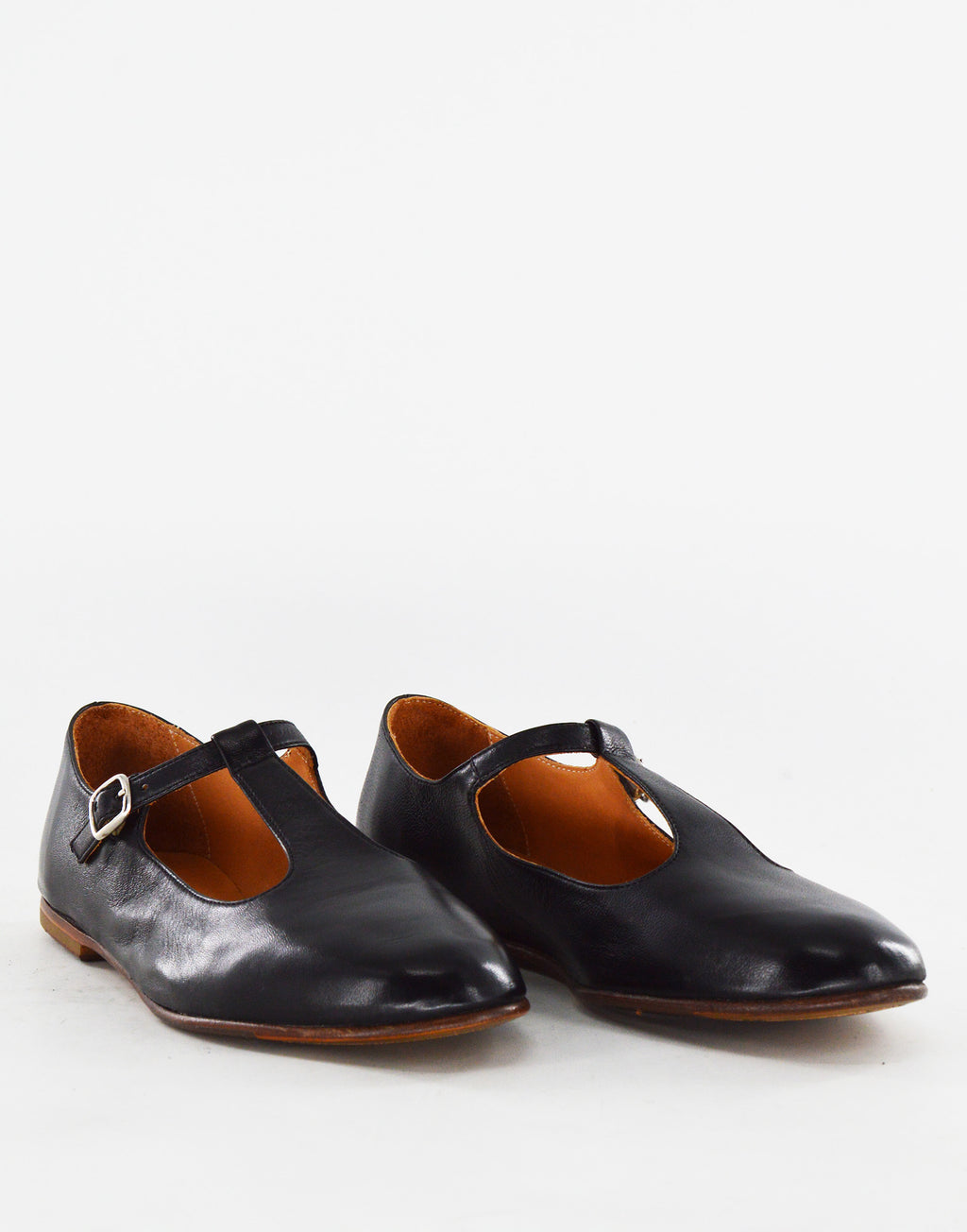 Ballerine T-Bar in Pelle Glam Nera