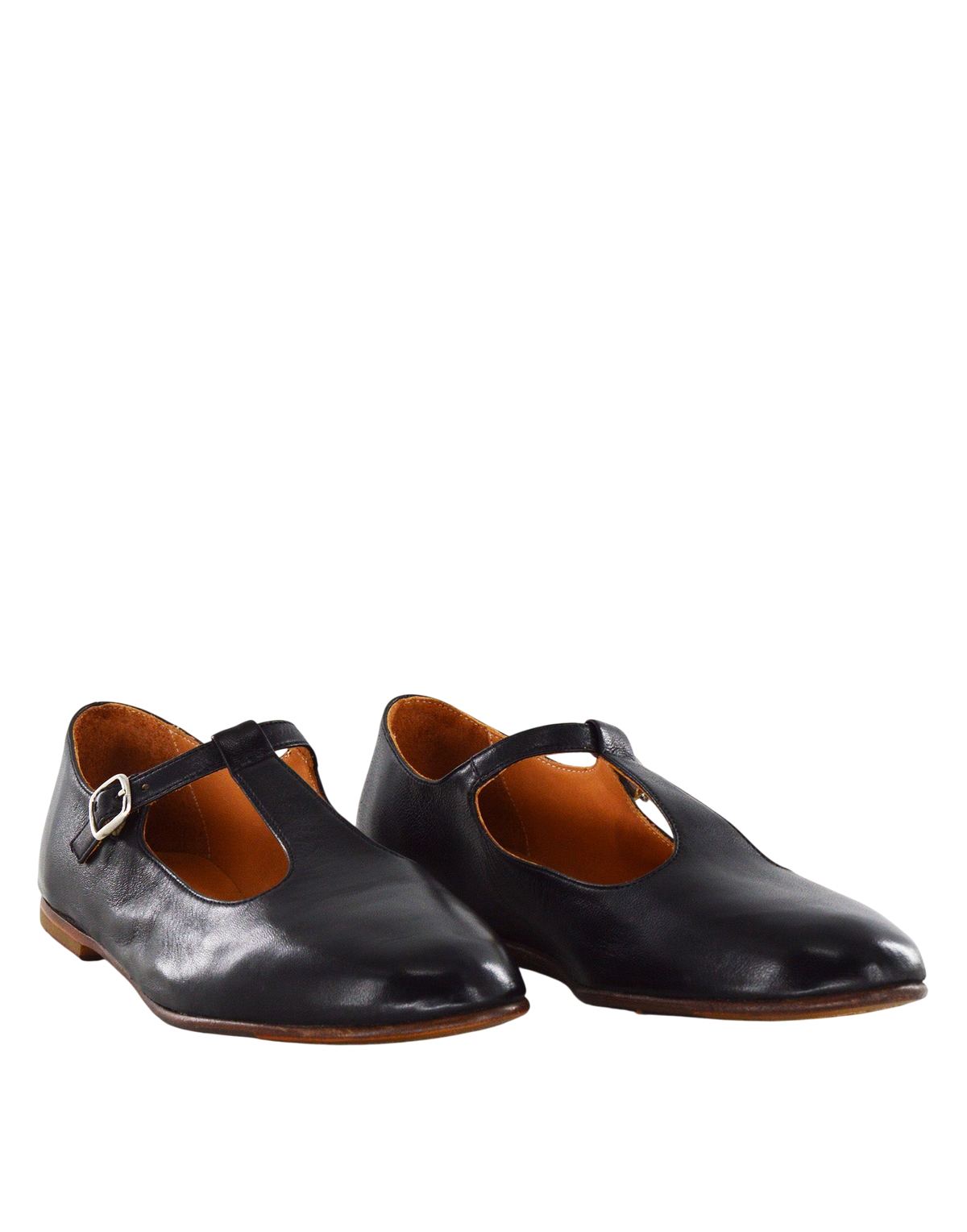 Ballerine T-Bar in Pelle Glam Nera